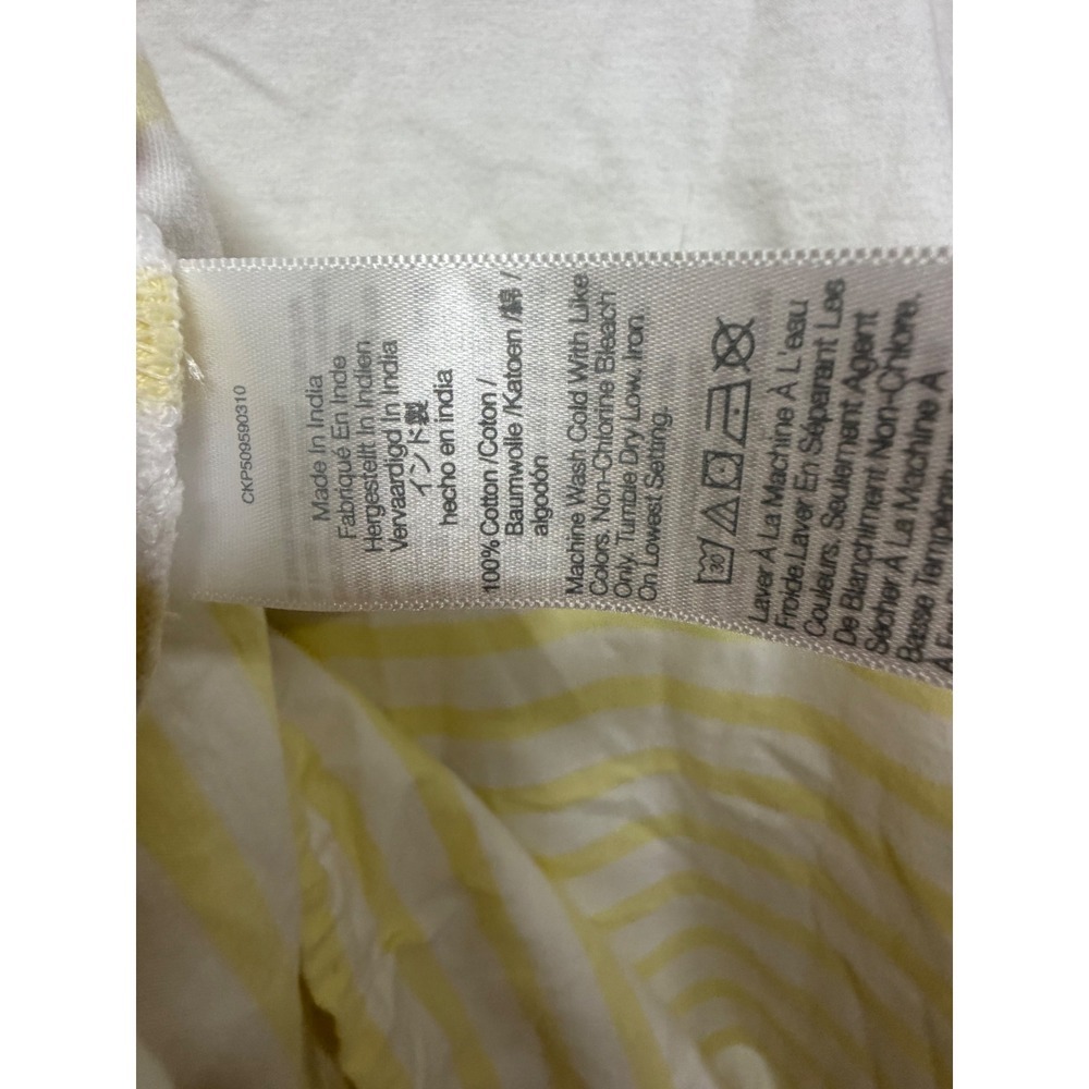 Madewell The Tie-Waist Tee Allday Jersey NZ385 Yellow Stripe Long Sleeve XL - Picture 11 of 11